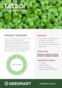 Tatsoi Microgreens | Technical Data Sheet | Seedmart Australia